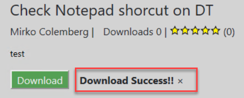 Check Notepad shorcut on DT Mirko Colemberg I Downloads O | (O) Download Download Success!! x